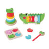 3-in-1 Wooden Toys for Children's Puzzle Puzzles, Percussion and Stacking Toys