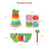 3-in-1 Wooden Toys for Children's Puzzle Puzzles, Percussion and Stacking Toys