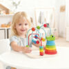 Wooden Stacking Tower and Bead Maze for Children's Early Cognitive Color Puzzle Wooden Bead Toy