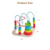 Wooden Stacking Tower and Bead Maze for Children's Early Cognitive Color Puzzle Wooden Bead Toy