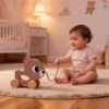 Wooden Animal Dragging Toy  Baby Dragging Walking Toy  Pushing Toy