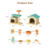 New Wooden Toy House Dog and cat Pet Set, Children's Pretend Pet Feeding Game Set
