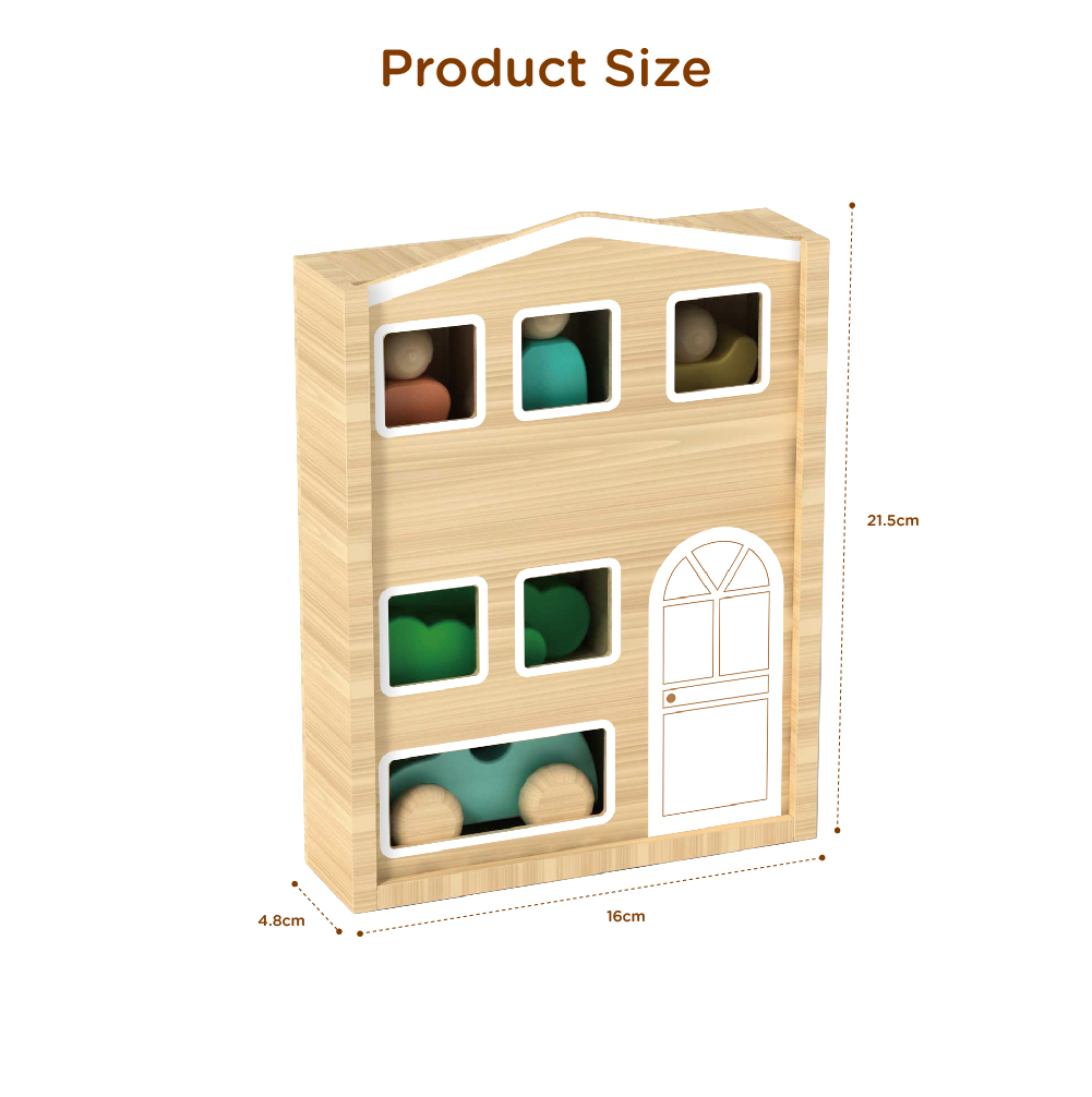 Children's Montessori Rainbow Wooden Dollhouse Toy Set Interactive Educational Early Learning Toys - Image 4