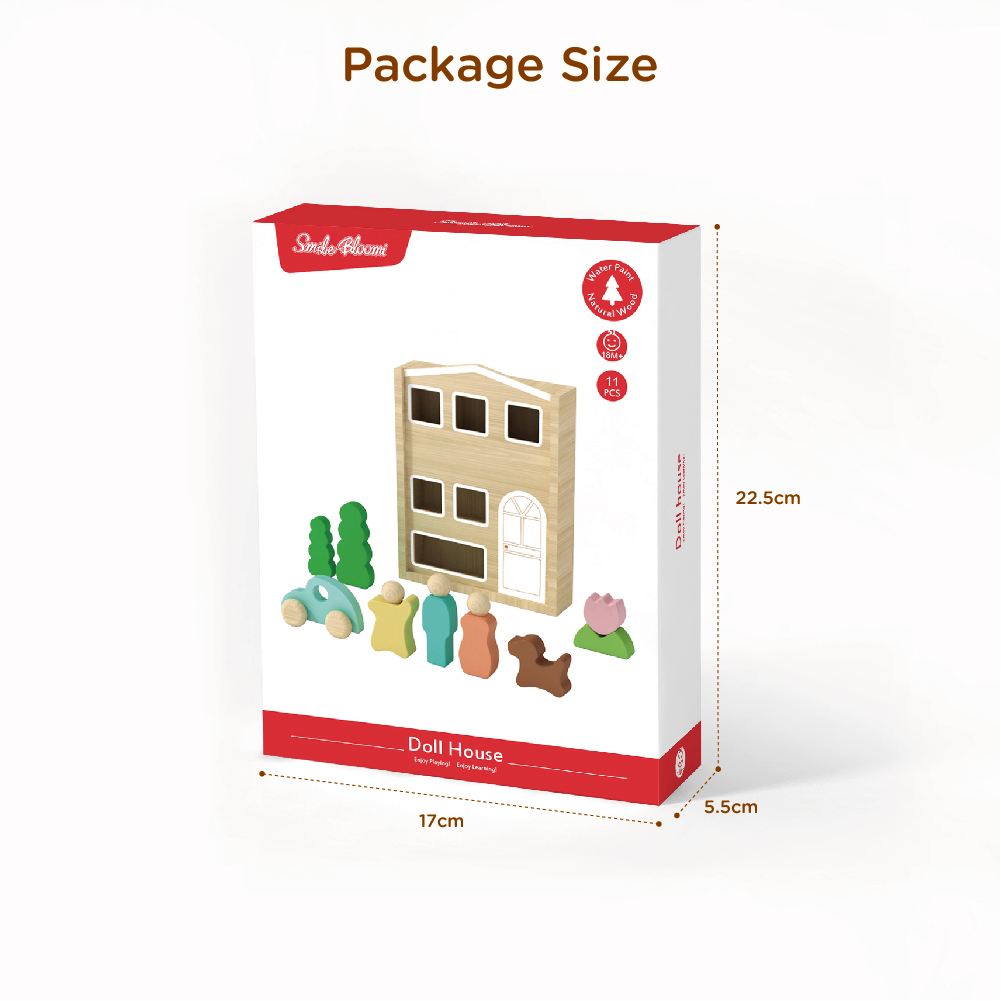 Children's Montessori Rainbow Wooden Dollhouse Toy Set Interactive Educational Early Learning Toys - Image 5