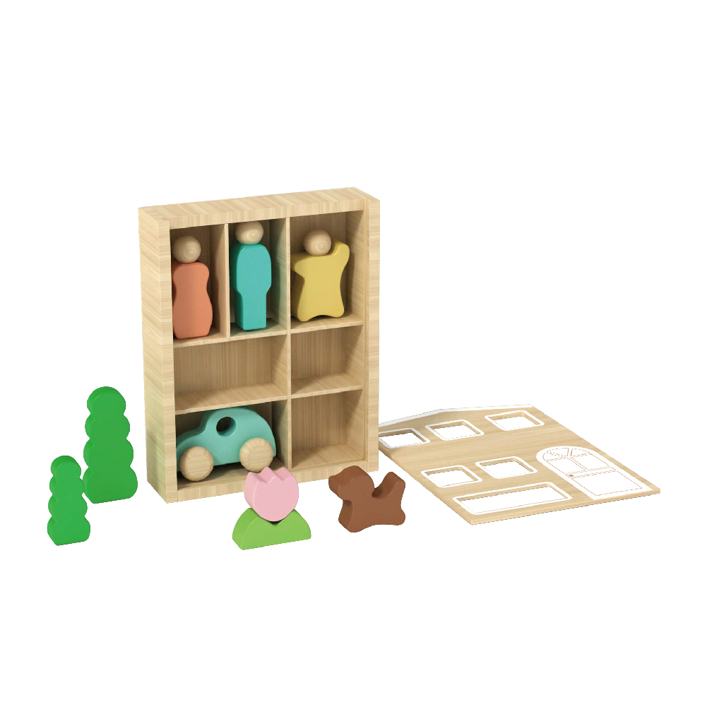 Children's Montessori Rainbow Wooden Dollhouse Toy Set Interactive Educational Early Learning Toys - Image 2