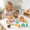 Wooden Farm Building Blocks Stacking Toy Children's Creative Building Blocks Stacking Toy