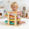 Children's Castle Series Ramp Race Wooden Racing Track Sliding Tower Baby Toy