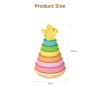 Children's Wooden Swinging Tower Set Toy Stacking Ring Building Block Set Color Recognition Puzzle Toy
