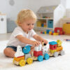 Wooden Train Building Blocks Stacking Toys Space Series Small Train Children's Preschool Toys