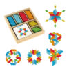 Wooden Puzzle Toys with Geometric Shapes 3D Creative Puzzles Montessori Stacking Toys