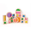 32PCS Wooden Sensory Stacking Toys Children's Sensory Acrylic Cube Building Blocks Construction Toys