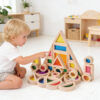32PCS Wooden Sensory Stacking Toys Children's Sensory Acrylic Cube Building Blocks Construction Toys