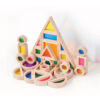 32PCS Wooden Sensory Stacking Toys Children's Sensory Acrylic Cube Building Blocks Construction Toys