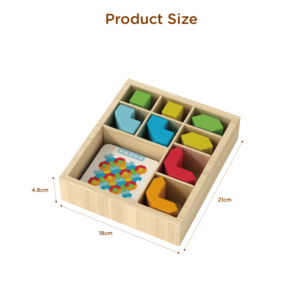 3D Creative Montessori Wooden Puzzle Toy Safety Geometry Indoor Game Stacking Game - Image 3