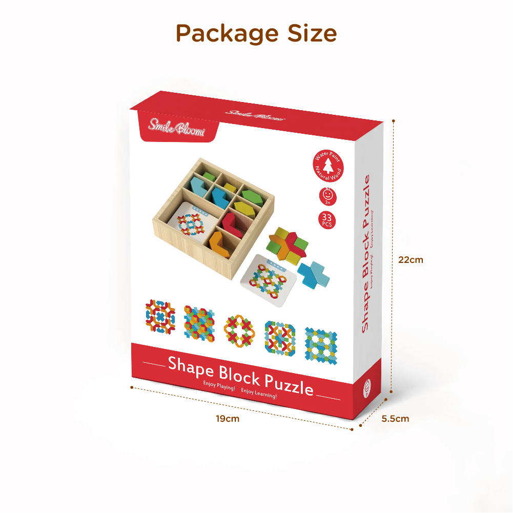 3D Creative Montessori Wooden Puzzle Toy Safety Geometry Indoor Game Stacking Game - Image 4