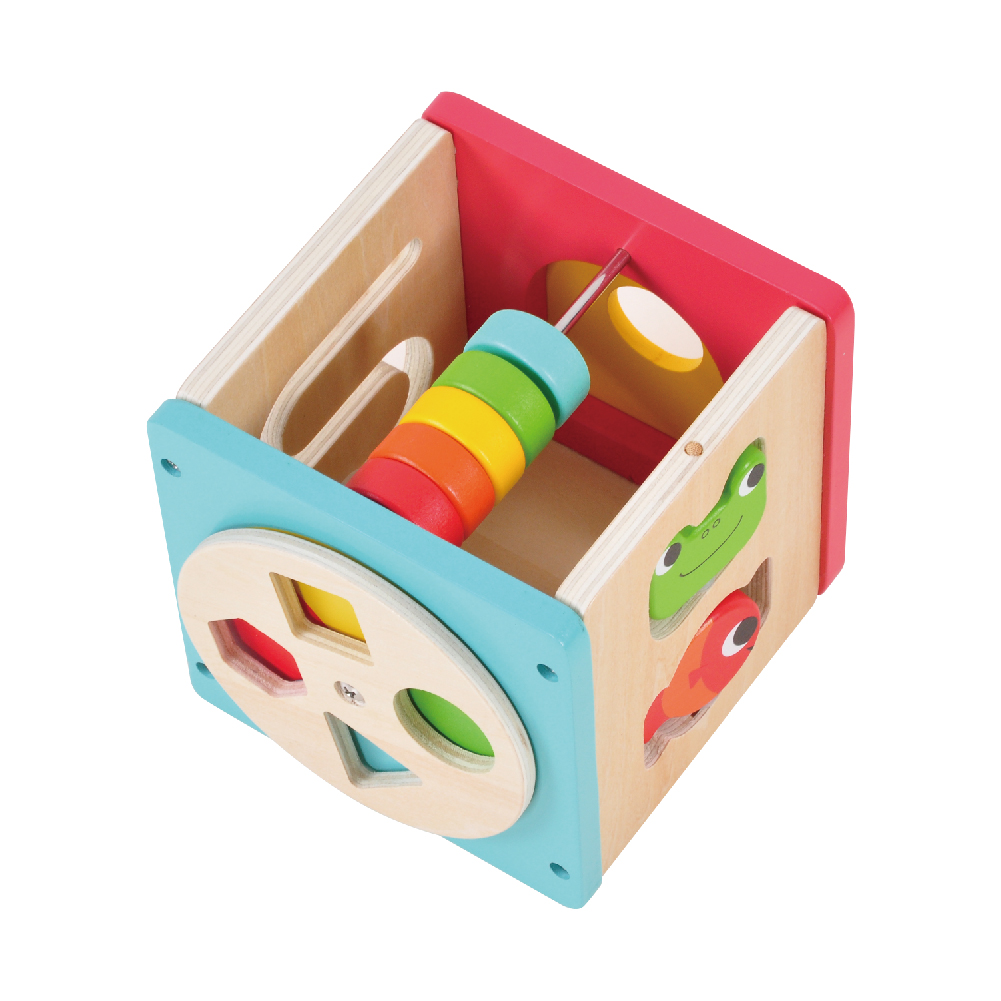 Wooden Multifunctional Activity Cube Toy Montessori Early Learning Wooden Box Toy - Image 2