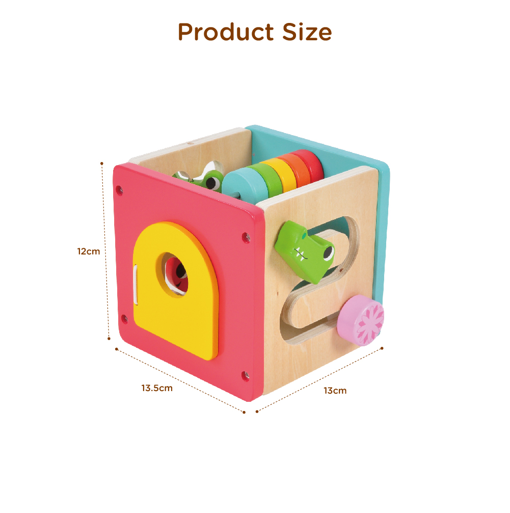 Wooden Multifunctional Activity Cube Toy Montessori Early Learning Wooden Box Toy - Image 6
