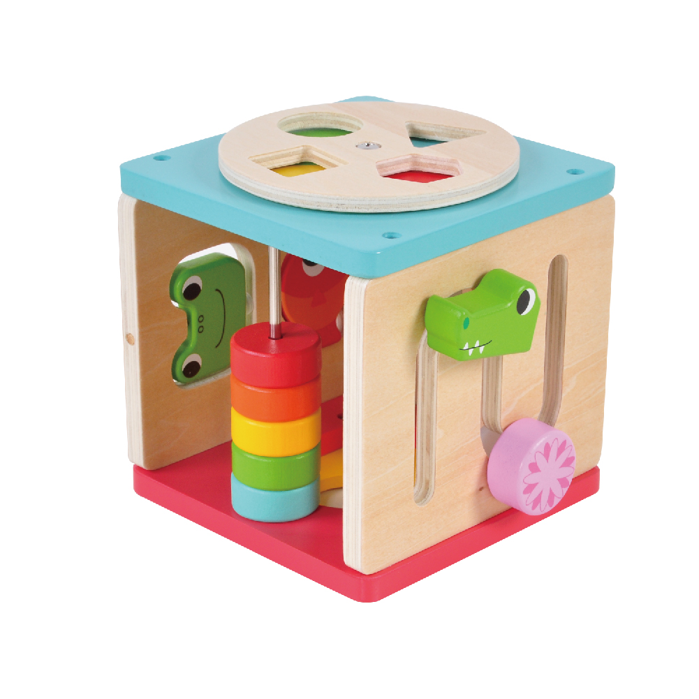 Wooden Multifunctional Activity Cube Toy Montessori Early Learning Wooden Box Toy - Image 3