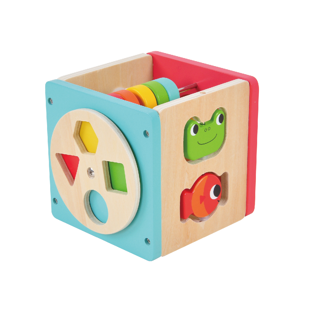 Wooden Multifunctional Activity Cube Toy Montessori Early Learning Wooden Box Toy - Image 4