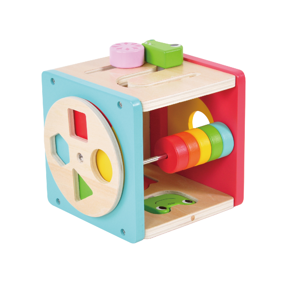 Wooden Multifunctional Activity Cube Toy Montessori Early Learning Wooden Box Toy - Image 5