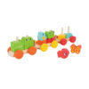 Educational Wooden Train Stacking Toys for Baby with Puzzle Colors and Animal Shapes