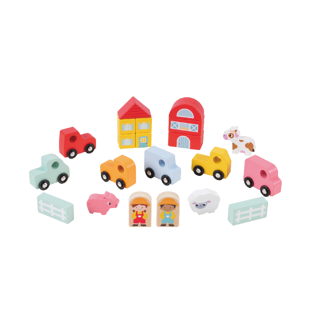 Wooden Farm Building Blocks Stacking Toy Set for Children DIY Stacking Toys - Image 4